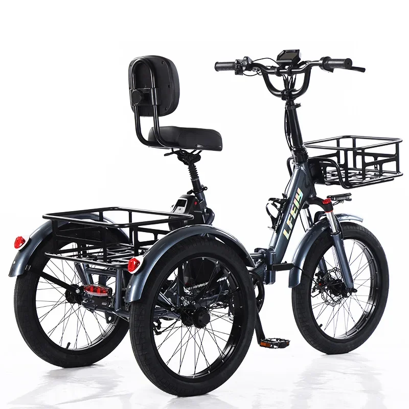 3 Wheel Electric Tricycle 20-inch fat tire Electric Tricycle 500W pedal-assisted lithium battery tricycle thick tire snow bike