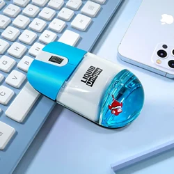 Frutiger Aero Aqua Liquid Mouse - Cute Floating Aquarium Animal Wireless Optical Mouse (Blue)
