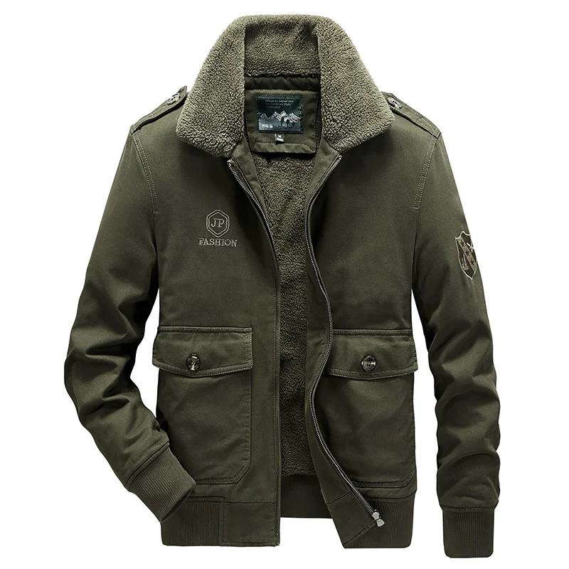 

Mens Winter Bomber Jacket Parka Coat Mens Warm Thick Fleece Fur Collar Military Coat Men Army Outdoor Tactics Jacket Men 6XL