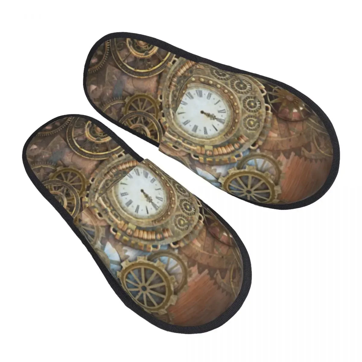 

Fur Slipper For Women Men Fashion Fluffy Winter Warm Slippers Rusty Steampunk House Shoes