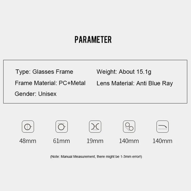 Ahora Ultralight Anti Blue Light Finished Myopia Glasses Frame for Student Women Men Clear Eyeglasses -0.75 1.25 1.75 2.25 2.75 6