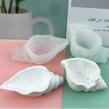 Conch Flowerpot Silicone Mold – Sea Shell Candle Jar & Storage Box Mold 1