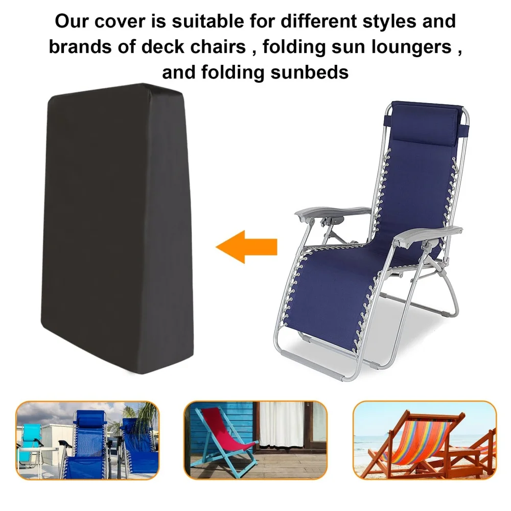 Outdoor Folding Chair Cover Dustproof All Weather UV Resistant Lawn Patio Beach Chair Cover Folding chair not included