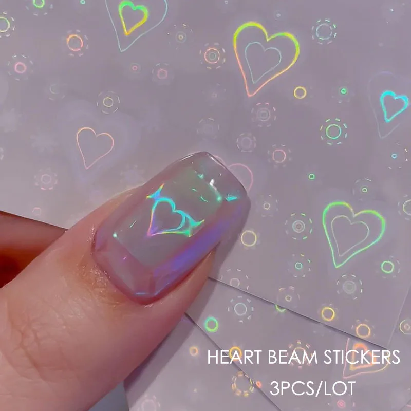 3D Fluorescent Nail Art Sticker Neon Stars Fireworks Water Drop Transfer Decals  Design Sliders Nail Design