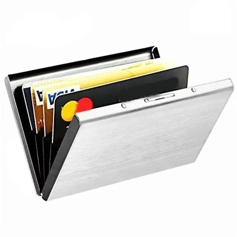 Sleek Aluminum RFID-Blocking Credit Card Holder - Large Capacity Slim Wallet Case with Enhanced Card Protection