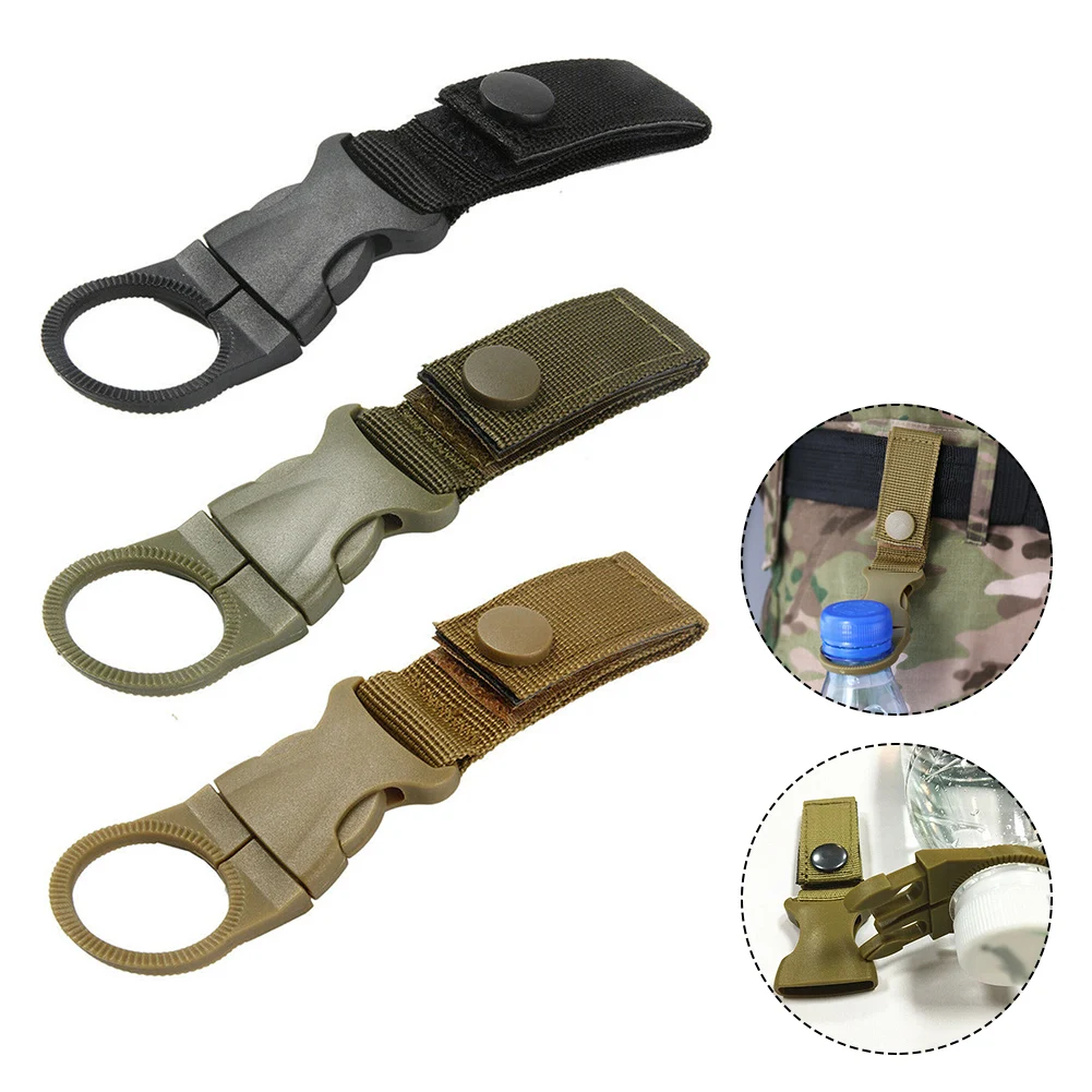 

2pc Water Bottle Holder Clip Nylon Webbing Buckle Hook Climbing Waist Belt MOLLE Tacticals Band Carabiner Keychain Belt Strap