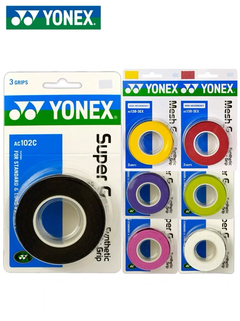 Racket Grips YONEX 3 Grips/Pack Cloth AC102 AC102EX 102C Hand Glue Tennis Badminton Racket Professional Anti-slip Padel Sticky