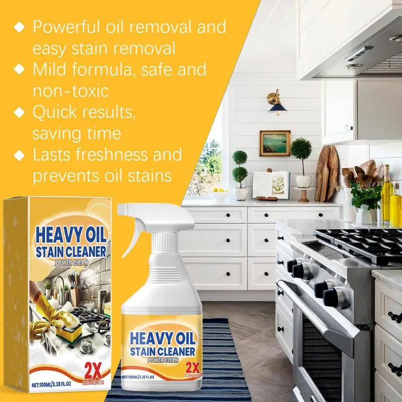 Kitchen Cleaner Spray Degreaser All-Purpose Cleaner Cleaning Agent Stain Remover Foam Spray Powerful Solution For Oven Pots Pans