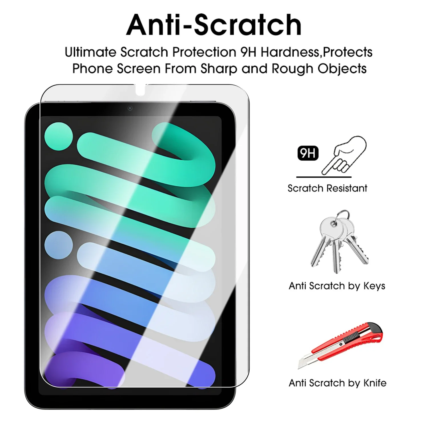 Screen Protector for iPad Mini 7/6 8.3inch Easy Installation Box Tempered Glass for iPad Mini 7th/6th Gen 2024/2021 8.3"A17 Pro