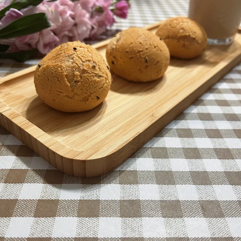 Bamboo Wood Serving Tray Set of 3 36x15cm Rectangular Decorative Platters Dinner Party Wooden Display Theme Plate Board