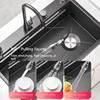 Stainless Steel Kitchen Sink With Waterfall Dishwasher Sinks Embossed Large Single Slot Household Undermount Basin 2