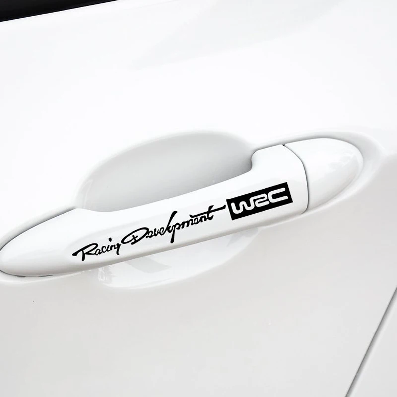 4Pcs Car Handle Stickers WRC Rally Racing Stripe Car Door Handle Decals Car Styling Stickers On Car Door And Car Body Decals (4)