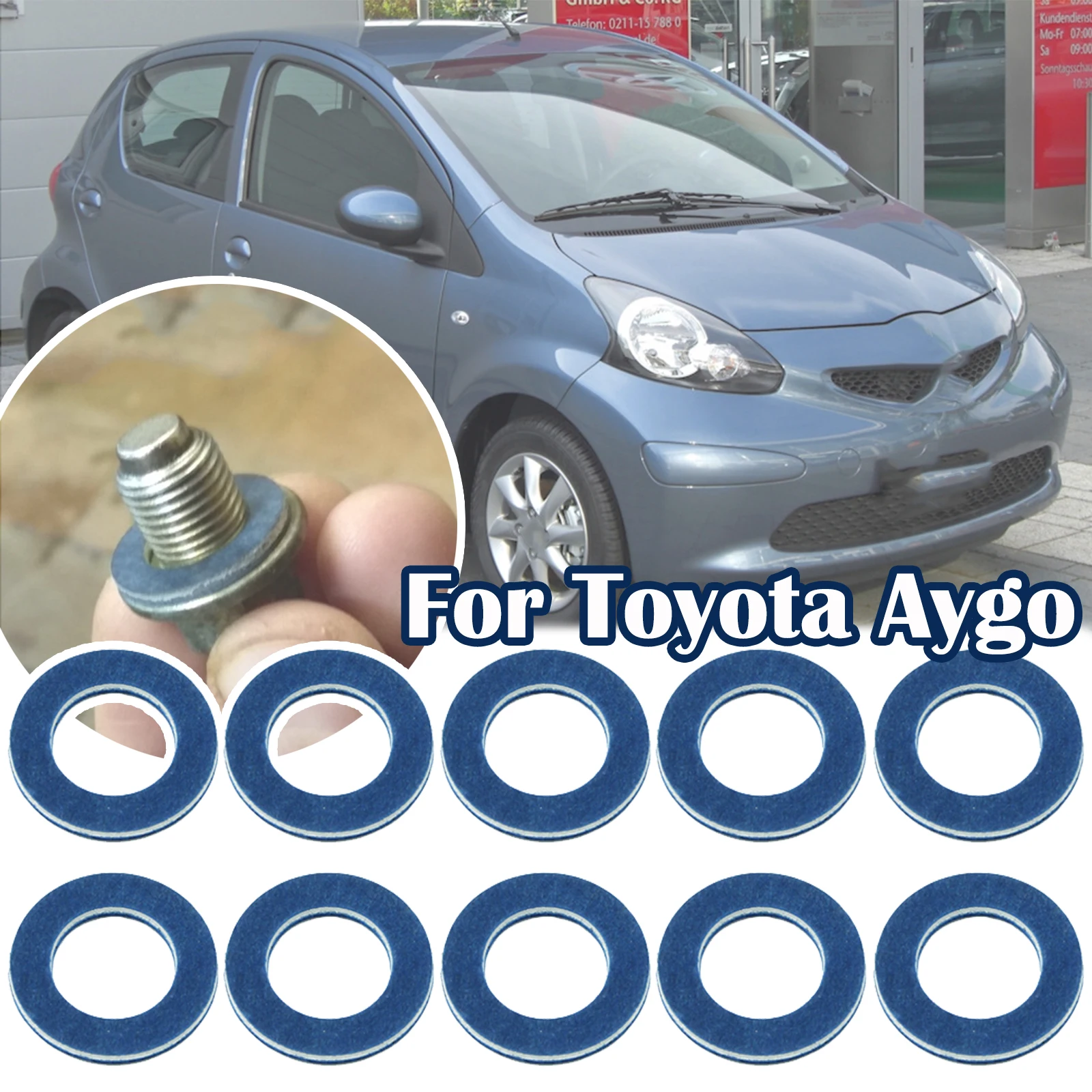 Car Oil Drain Plug Gaskets Crush Washer Seals For Toyota Aygo AB10 AB20 AB30 2005 2006 2007 2008 2009 2010-2014 Peugeot 107