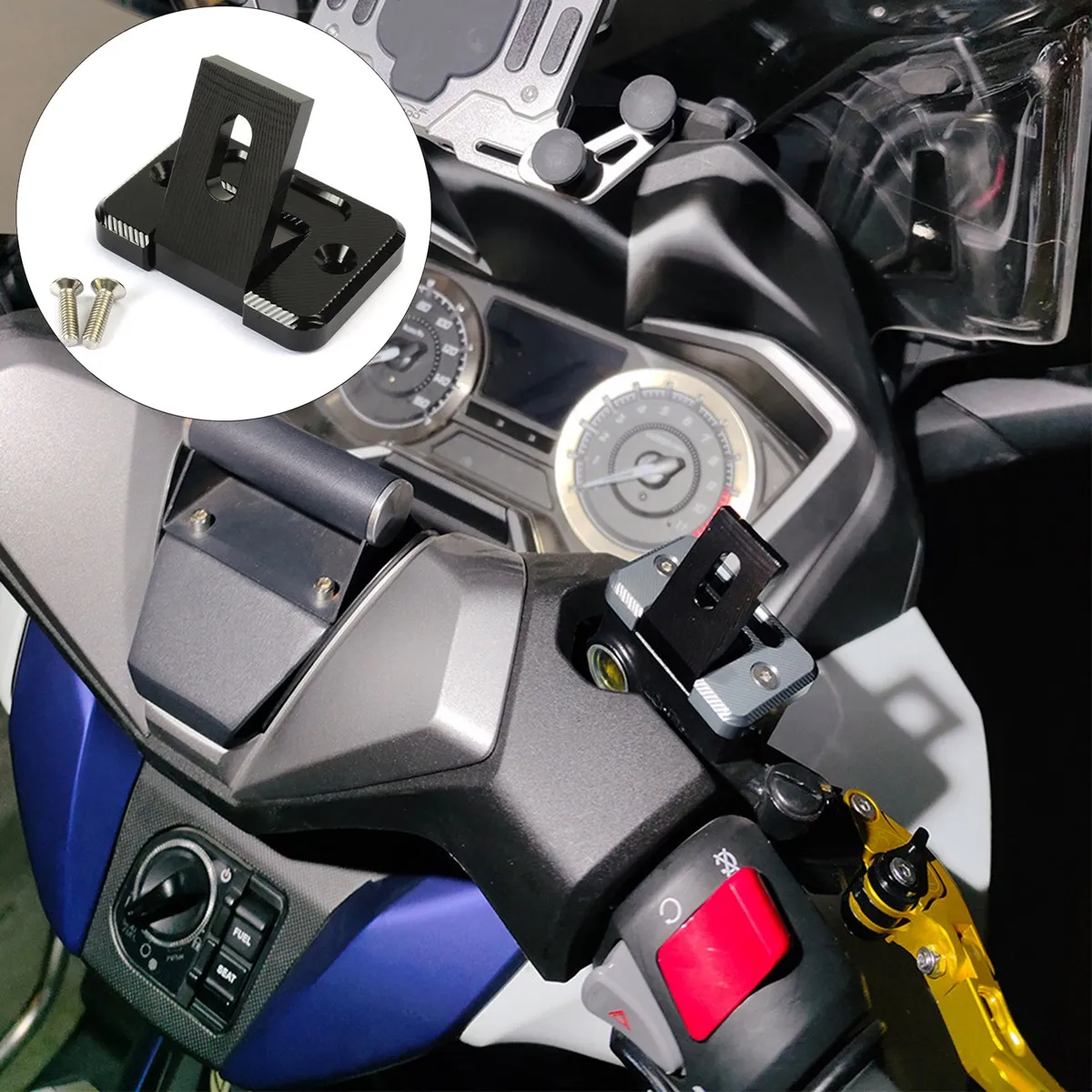 오토바이 CNC 브레이크 오일 컵 캡, 마스터 실린더 커버, TPMS 모니터 브래킷, ADV150 ADV350, 블랙
