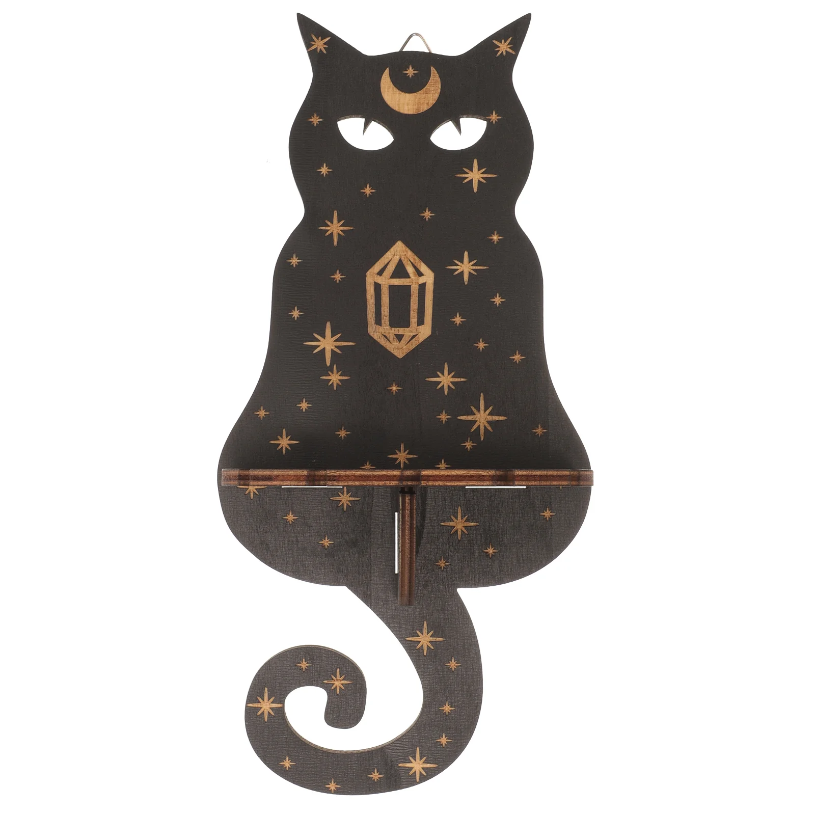 

Wall Mounted Wooden Wall Holder Cat Shape Crystal Stand Wall-Mounted Crystal Display Cat Stand Shop Decor