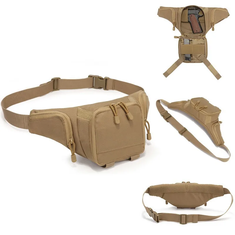 

Outdoor Tactical Waist Bag Military Pistol Concealed Handgun Carry Pouch Shoulder Bags Fanny Pack Sling for Hunting Gun Holster