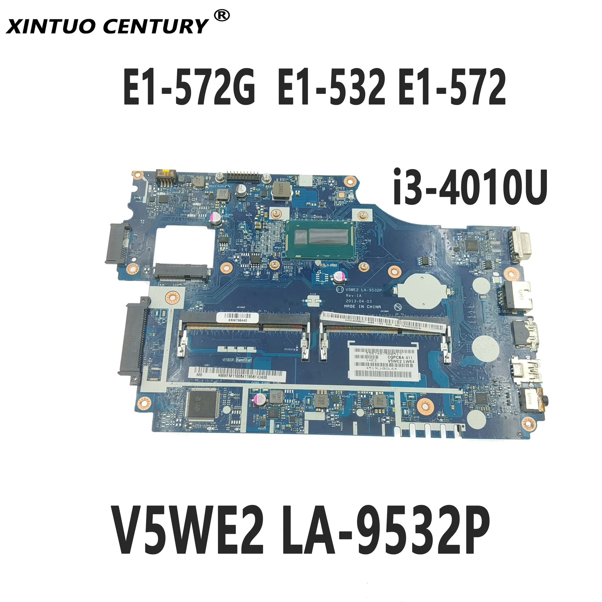 

Материнская плата NBMFM11006 для Acer Aspire E1-572G E1-532 E1-572, материнская плата для ноутбука V5WE2 LA-9532P с i3-4010U DDR3L 100%, протестирована