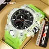 SANDA 6198 Watch Fashion Trend Dual Screen Multi functional Outdoor Sports Multi functional Waterproof Electronic Men's Watch 3