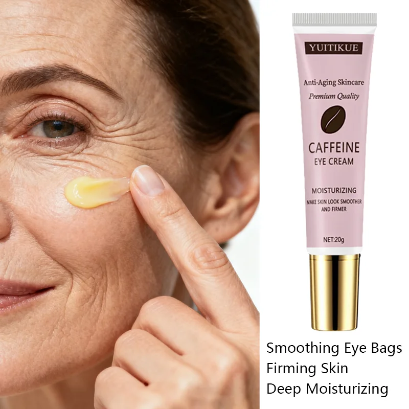 YUITIKUE Caffeine Eye Cream - Lifting and Firming, Brightening Skin, Reduces Fine Lines Around Eyes, Moisturizing Eye Care Cream