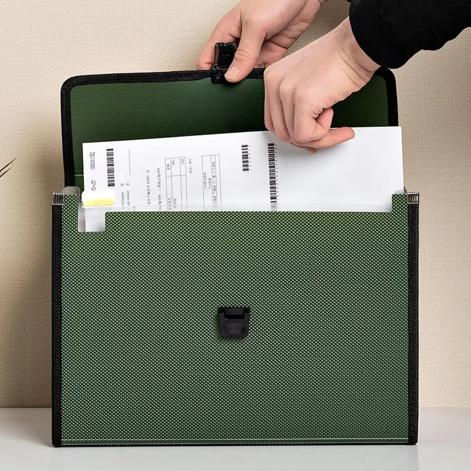 1 Pcs A4 Organ Bag Folder a più strati Borse di documenti di ufficio portatili di grande capacità Organizador di scrivania di archiviazione File di dati Valigetta - immagine 3