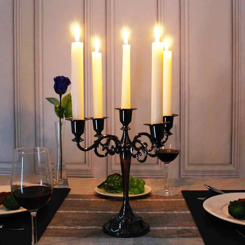 Metal Iron Candle Holder for Romantic Dinner Table Decoration