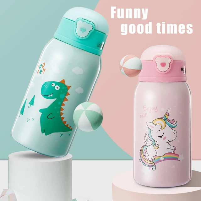 Children Straw Tumbler Cute Thermos Portable Water Bottle Cartoon Bear  Thermal Mug Girls Insulated Cup Hot Drinks Vacuum Flasks - Vacuum Flasks &  Thermoses - AliExpress