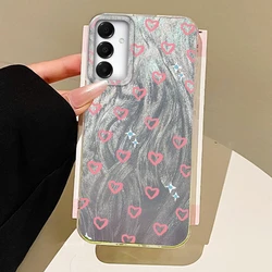 Charming Pink Heart Silicone Phone Case - Adorable & Protective Back Cover - Samsung A56 - A36 (Yaxin49)