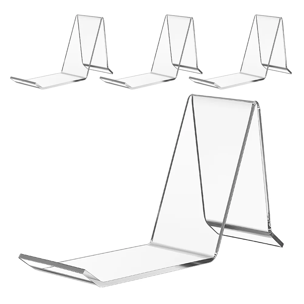 4 Pcs Shoes Retail Shop Display Rack Sandals Store Stand High Heel Transparent Acrylic Clear Shelf 5