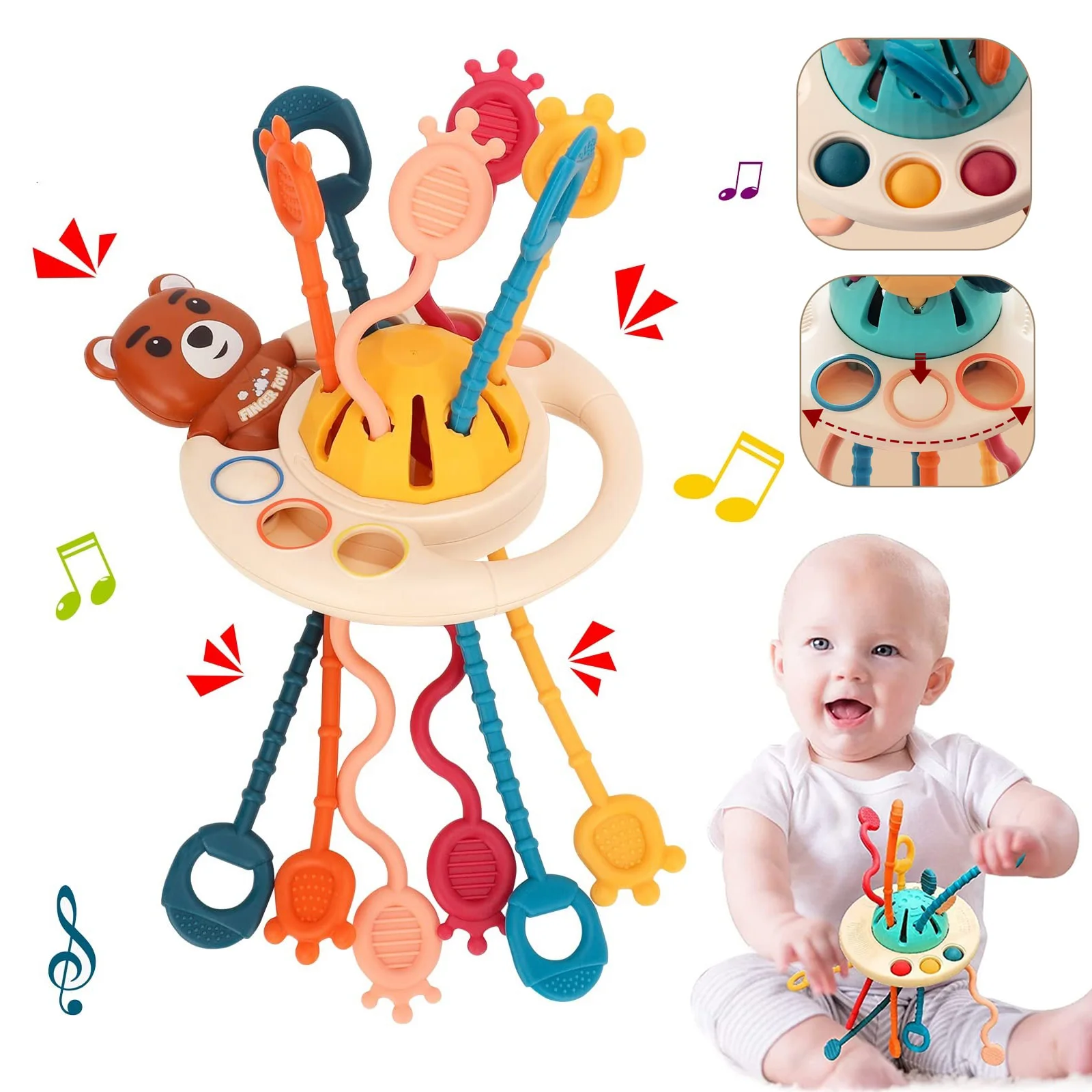 Montessori-Toys-for-Baby-1-3Y-Toddlers-Sensory-Toys-Silicone-Pull ...