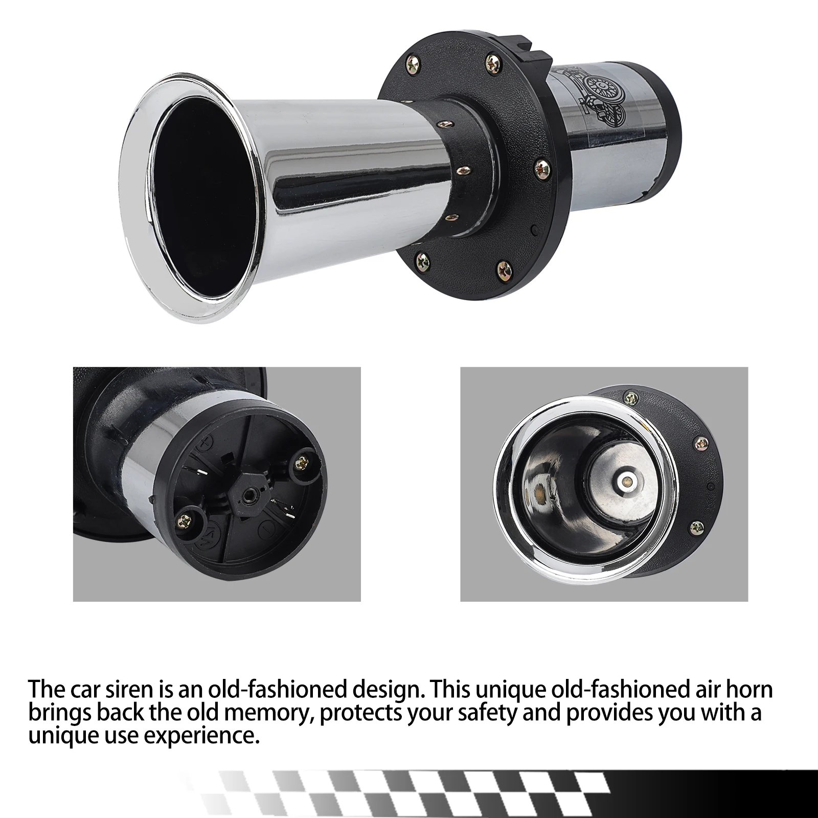 Car Air Horn Chrome OOGA 12V 110DB For Ford Model T Style