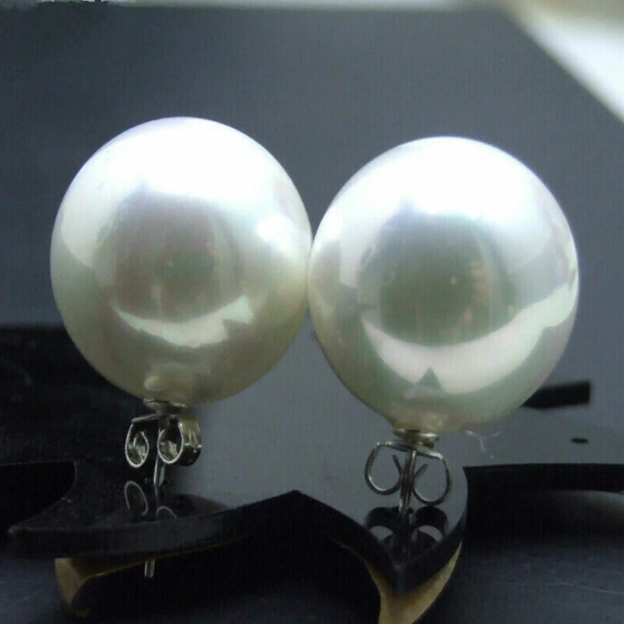 

Fashion 16mm White Round Sea Shell Pearl 925 Silver Earrings New Diy Beautiful Holiday gifts Fashion