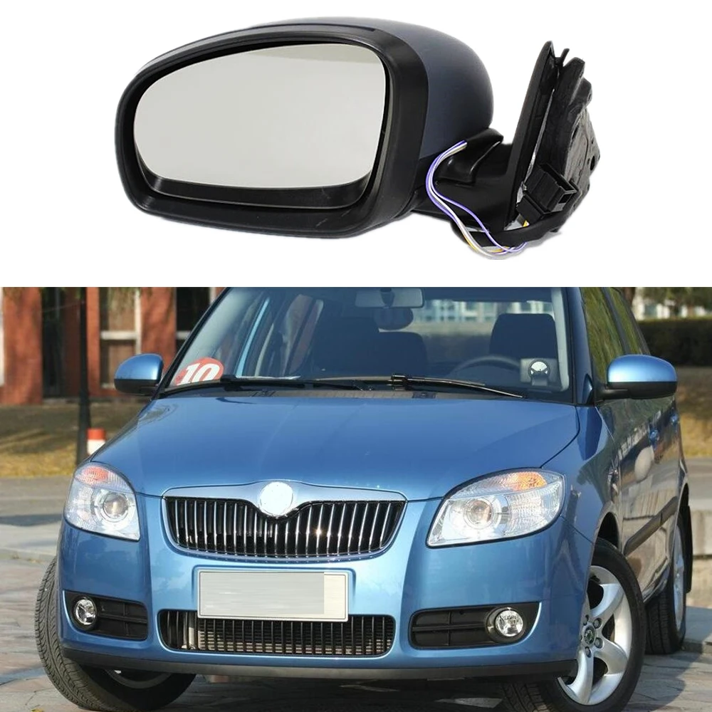 car air vent cover For Skoda Fabia MK2 2007 2008 2009 2010 2011 2012 2013 2014 2015 Car-Styling Heated Electric Wing Side Rear Mirror Left Side car fenders