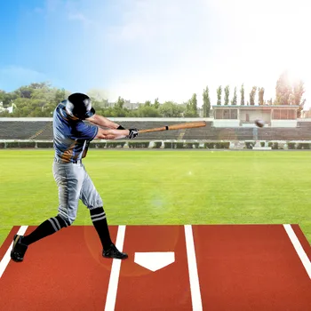 Red Synthetic Grass Turf Baseball Softball Batting Practice Hitting Mat 1