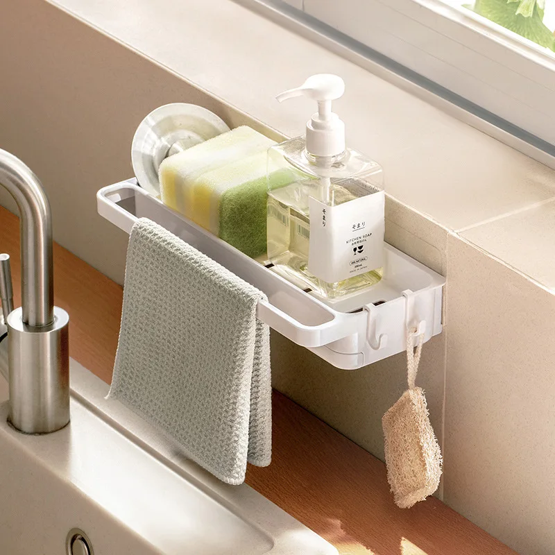 2 in 1 Home Sink Organizer Faucet Hanging Drain Rack kitchen bathroom  organizer Drainer Towel Rack Storage Shelf Kitchen Tools - AliExpress