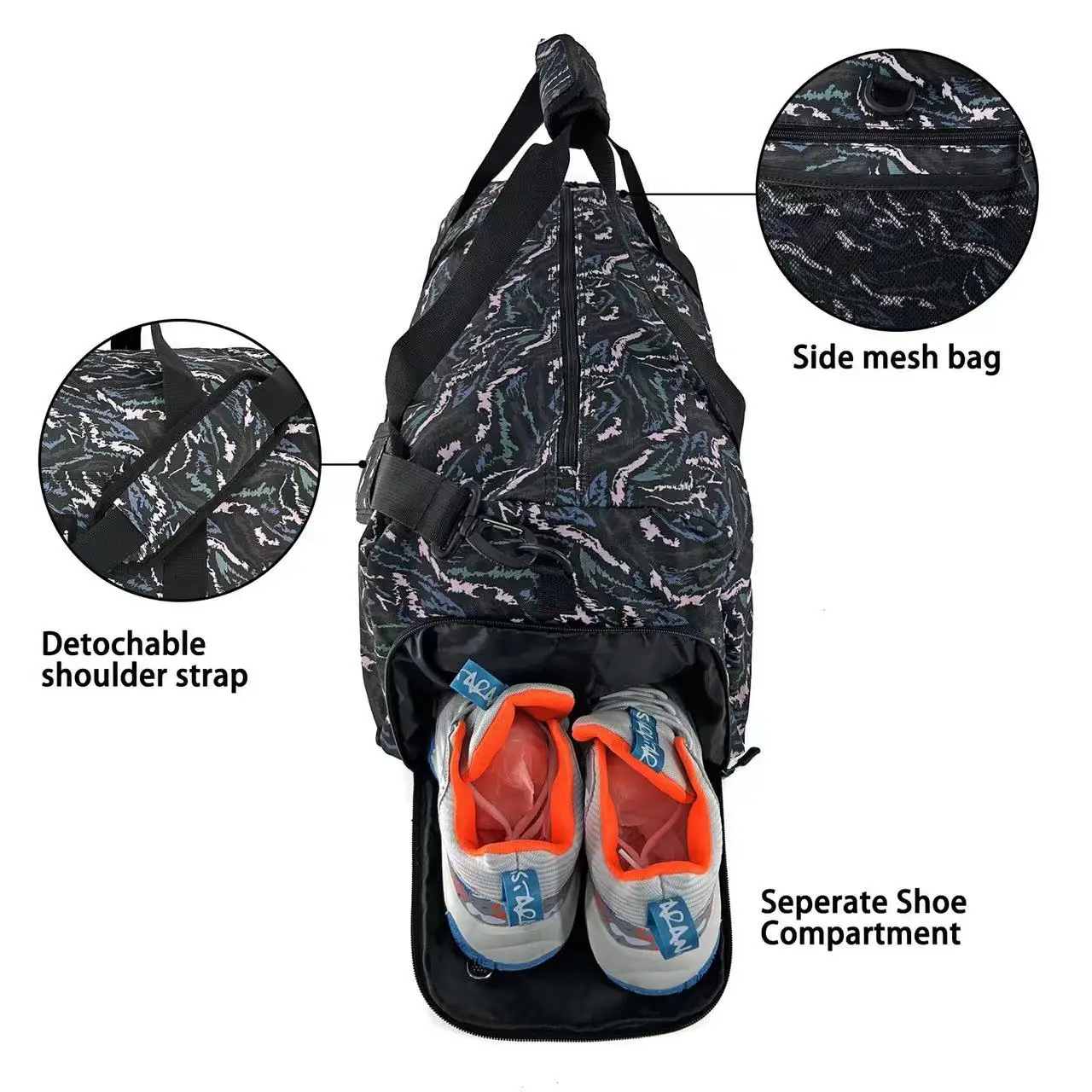 Portable Foldable Handbag for Short Trip, Multiple Colors, Convenient Travel Storage Bag, Large Capacity, 53.3*28*30.5cm