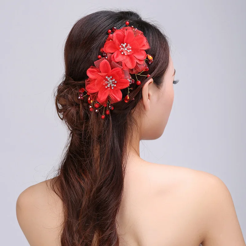 New Bridal Headdress Handmade Head Flower Pearl Crystal Hair Ornaments Rhinestone Wedding Headdress Wedding Dresses Accessories, hair accessories,bridal hair accessories,bridal jewelry set