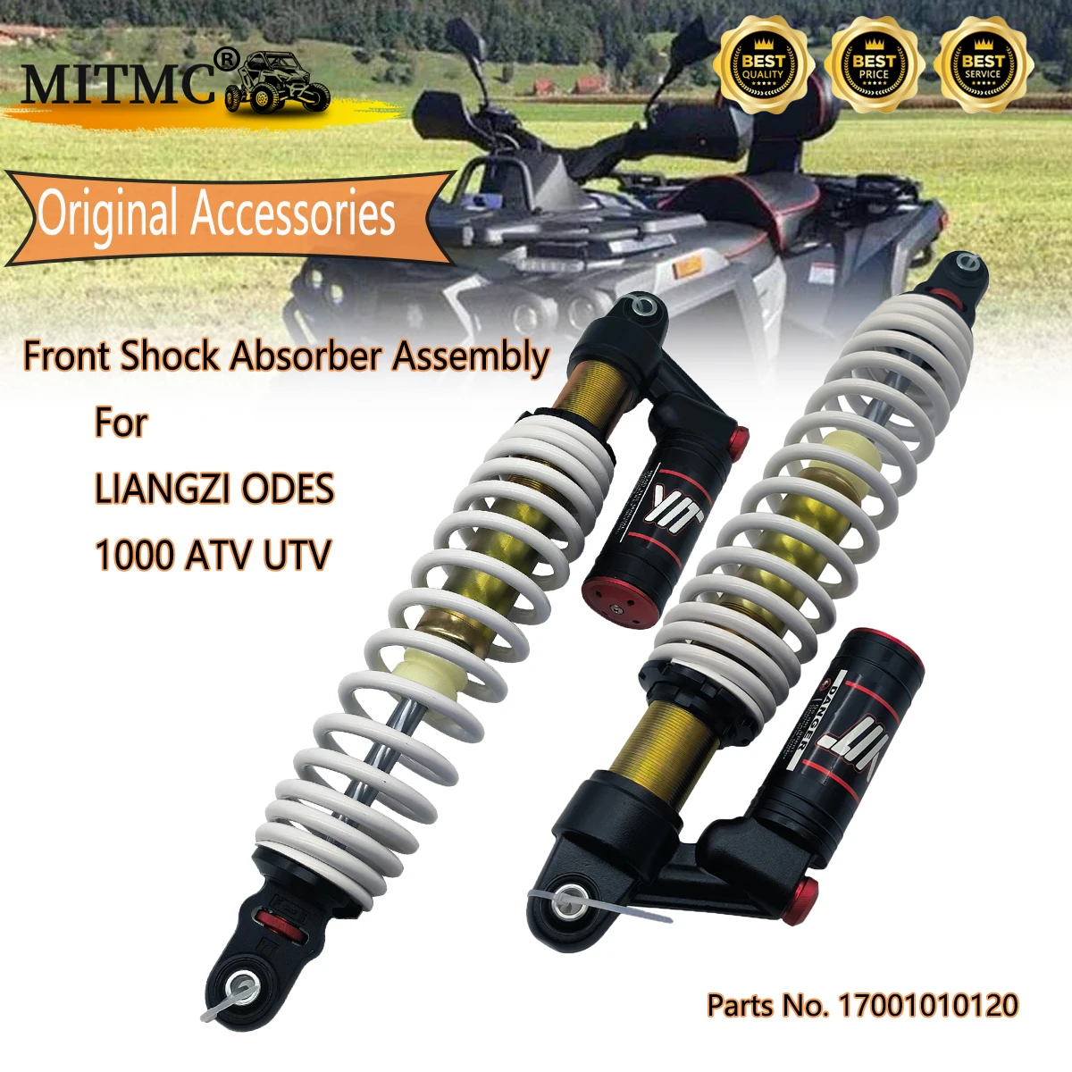 2PCS Front Shock Absorber Assembly For Liangzi Odes 1000 ATV QUAD GO KART Parts No.17001010120 odes liangzi 1000cc front shock absorber oem 17001010120 4x4 quad atv utv parts