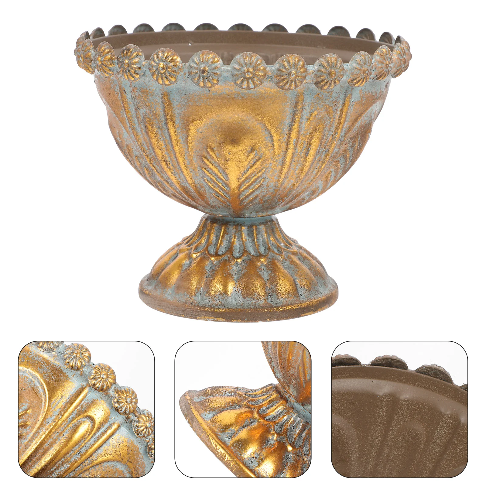 

Vintage Flower Pot Iron Flower Bucket Planter Holder Succulent Planting Pot Home Office Table Centrepieces Decoration