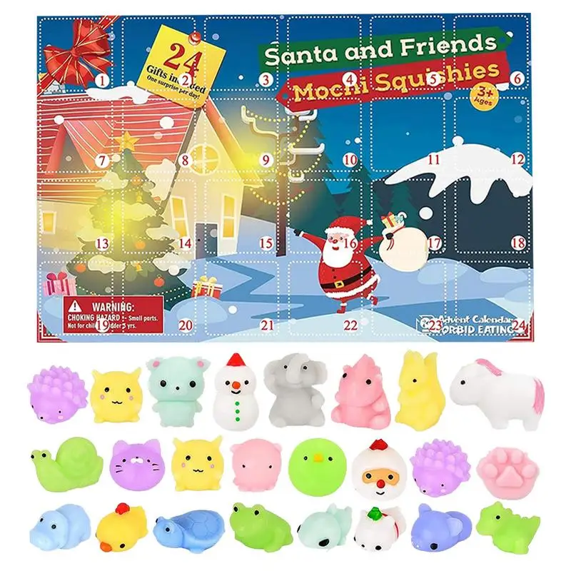 Christmas Countdown Calendar 24Pcs Christmas Mini Animals Toy Kids Advent Calendar Kids Toys Animal Advent Toys