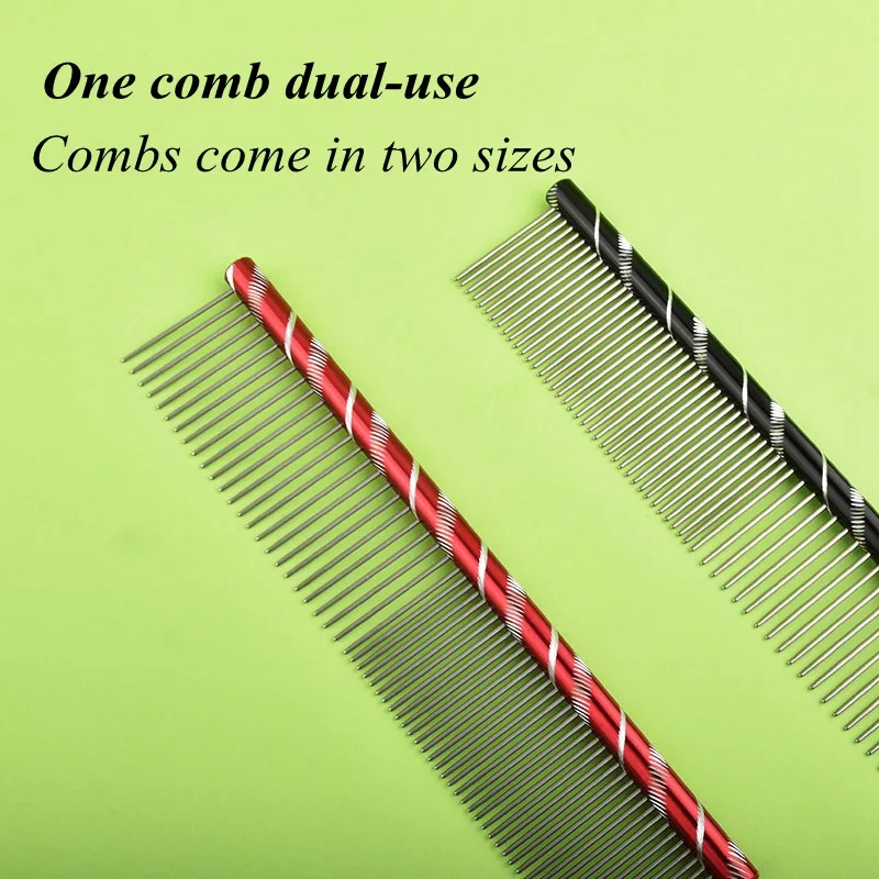 6 Colored Pet Dog Comb Straight Comb Cat Cleaning Brush 16/19/20/25cm Stainless Steel Lightweight Pets Cat Grooming Combs Dogs 5