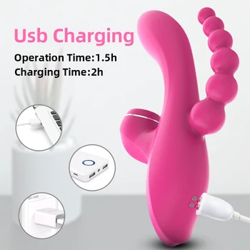 Automatic Sucking Female Vibrator 7 Modes Vibrating Sucker Anal Vagina Clitoris Stimulator Dildo Massage Sex Toys for Women 5