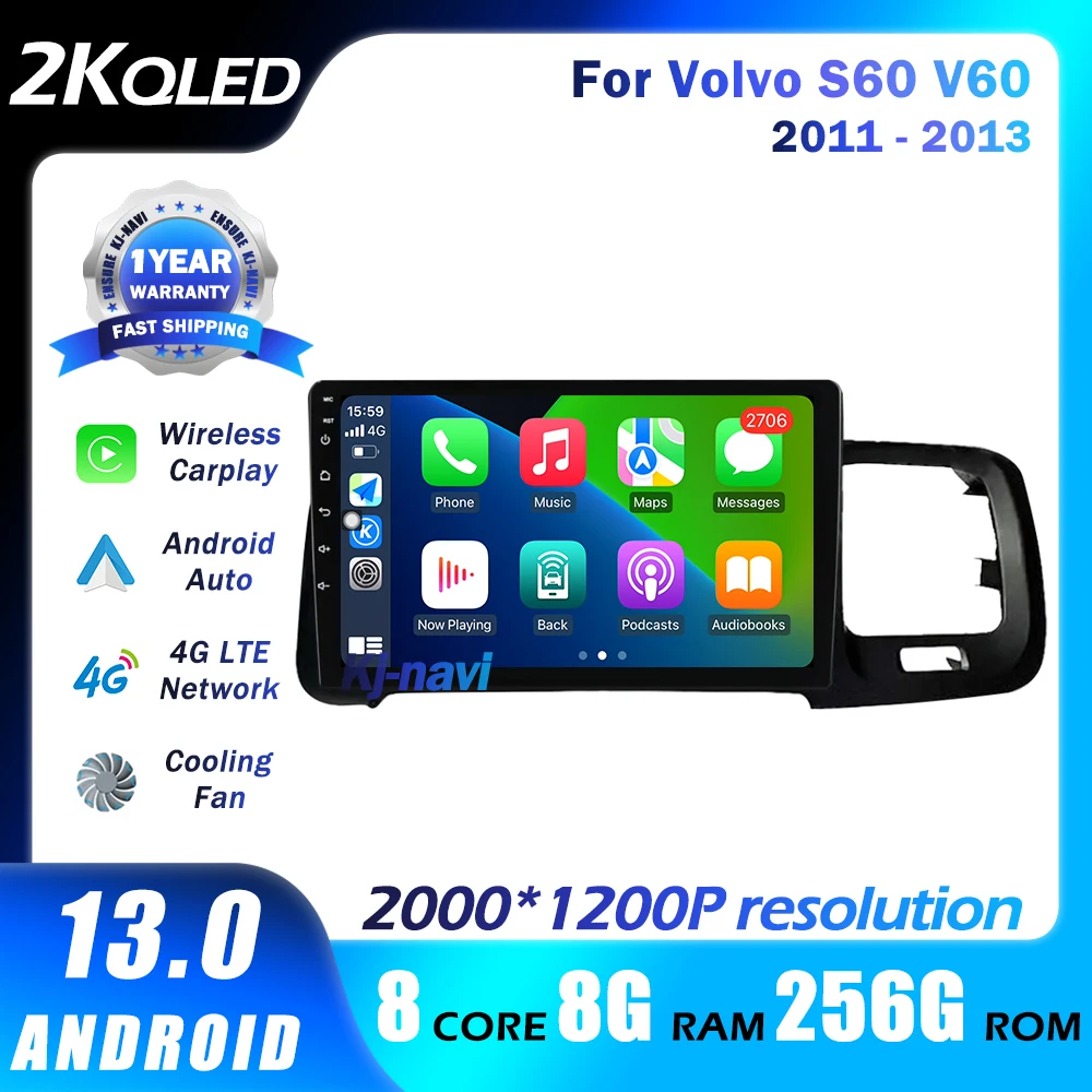 

Автомобильный радиоприемник Android 13 для Volvo S60 V60 2011 - 2013 мультимедийная навигация GPS Видео Стерео монитор Carplay Авторадио плеер 4G