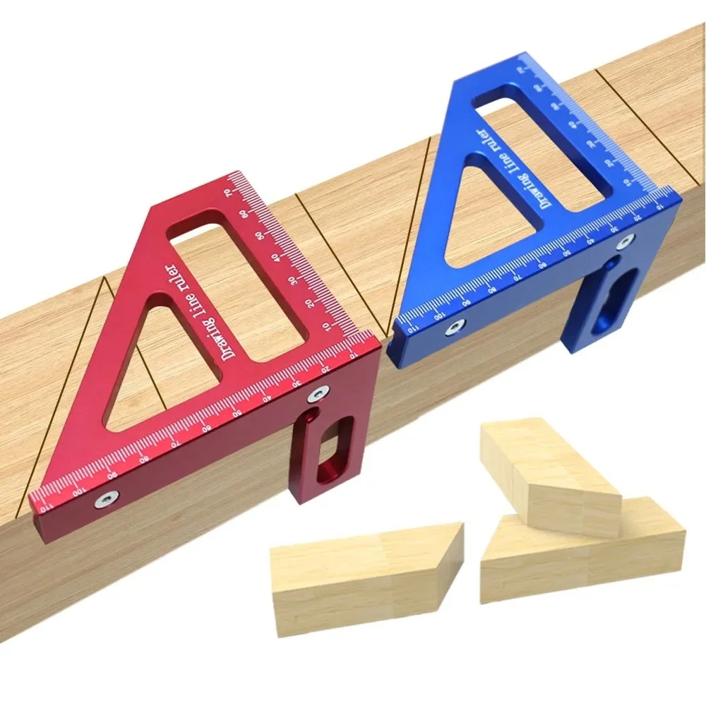 Carpenter Triangle Ruler Aluminum Alloy Miter Square Protractor High Precision Woodworking Measuring Ruler Tool For Engineer DIY