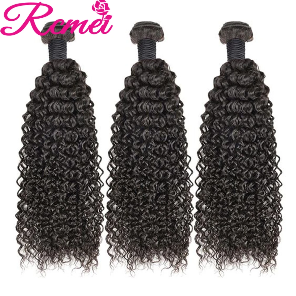 40'' Kinky Curly Bundles Brazilian Hair Weave Bundles 100% Human Hair Bundles Deep Weave Natural Color Remy Hair 1/3/4 Pieces