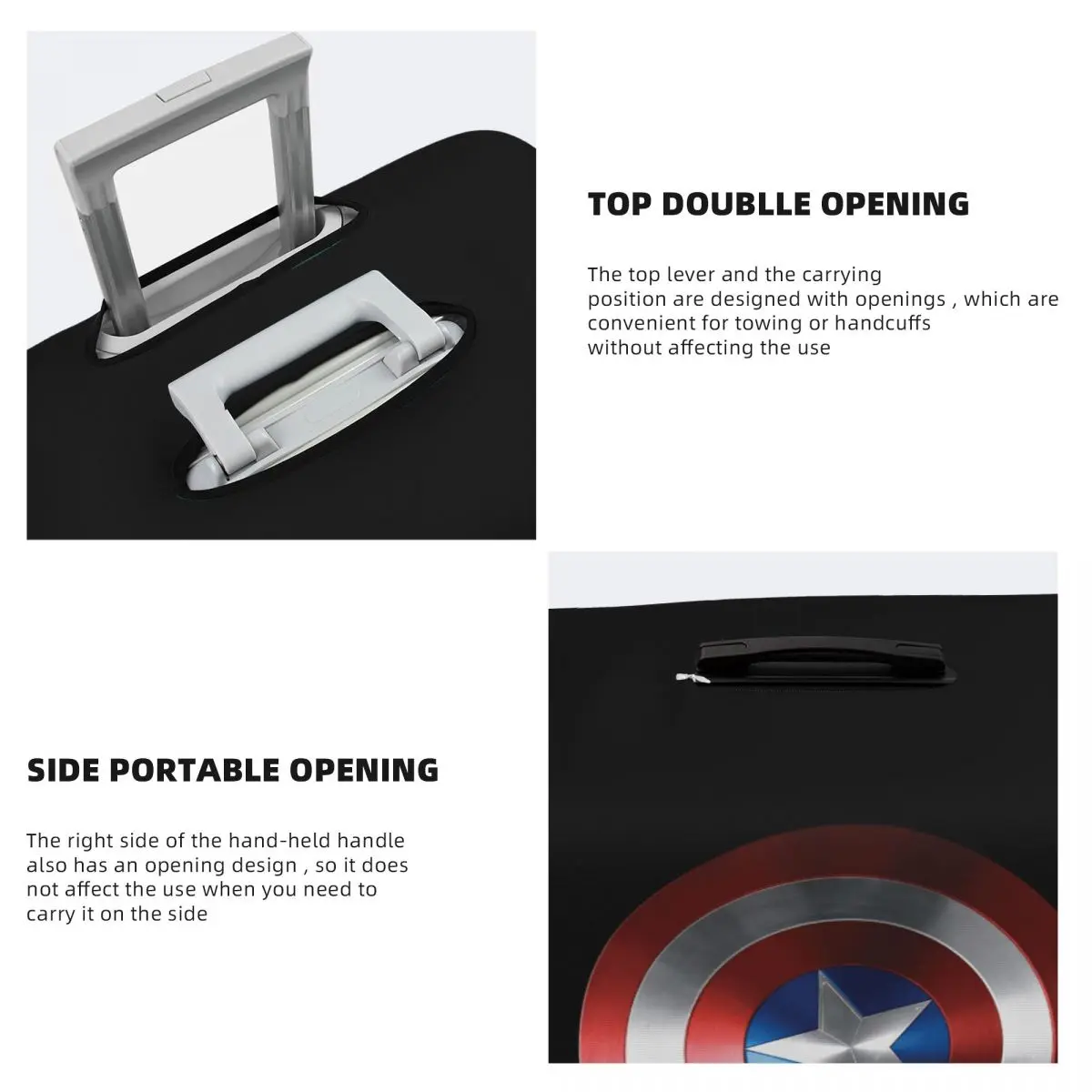 Custom Cute Captain America Luggage Cover Protector Dust Proof Travel Suitcase Covers 4