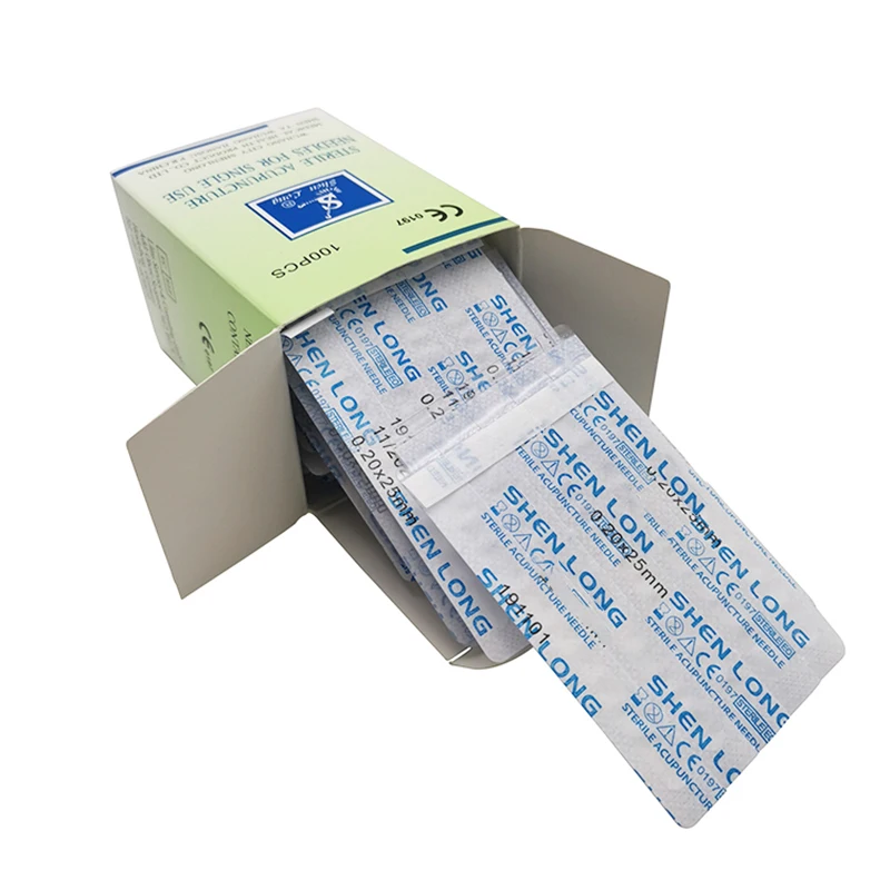 Disposable Acupuncture Needle SHENLONG 100 PCS Acupuncture Needle Dry Needling Sharp Disposable Sterile Each Needle with Indivual Guide Tube Therapy with CE
