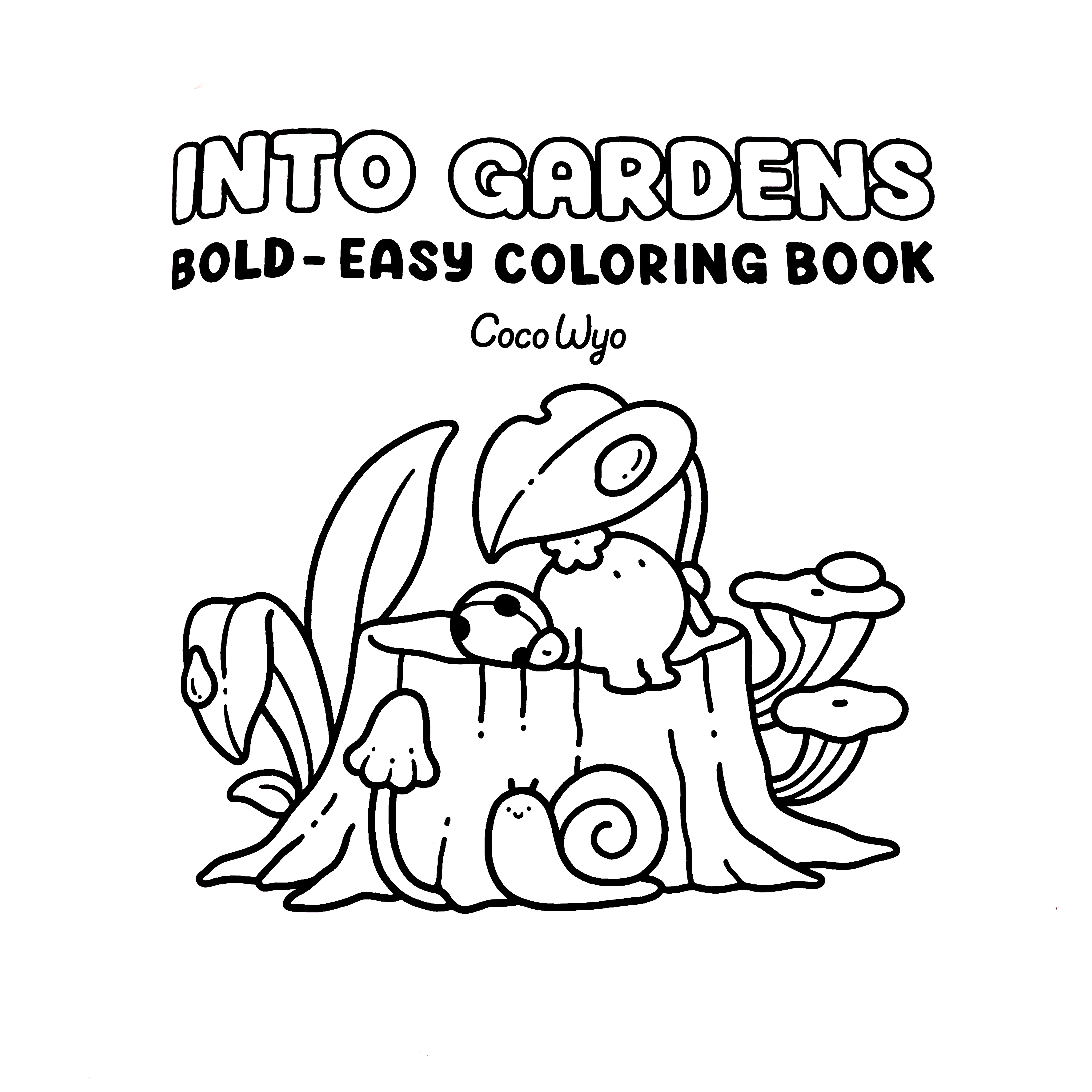 Into Gardens: Bold & Easy Coloring Book Featuring Plants, Flowers, and Cute Animals for Adults and Teens 4