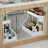 1pc Laoyeboubi 2-Tier Plastic Storage Organizer Pull-Out Drawer Kitchen Bathroom Space-Saving Durable Large Capacity