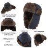 Connectyle Trapper Hat Warm Faux Fur Winter Hat with Ear Flaps Windproof Waterproof Snow Ski Hats for Men Women Cold Weather 6