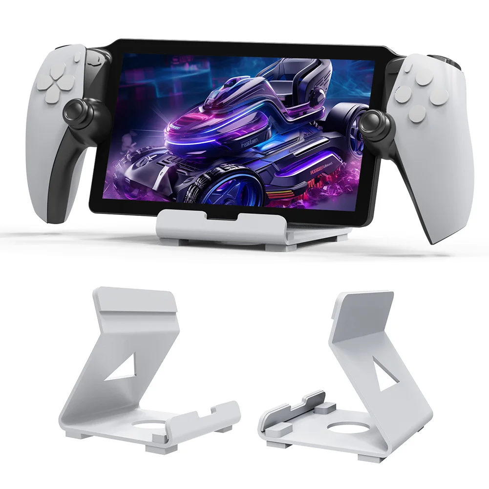 Supporto per console di gioco portatile da tavolo Risparmia spazio Supporto per tablet con cuscinetto in silicone antiscivolo per PS5 Portal Steam Deck ROG Switch - immagine 2